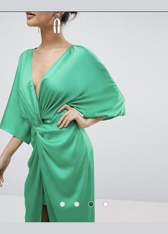 Зеленое платье зеленое макси атласное Asos