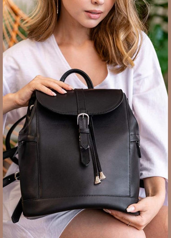 Шкіряний жіночий рюкзак Олсен чорний краст (A-028231) BlankNote (330144377)