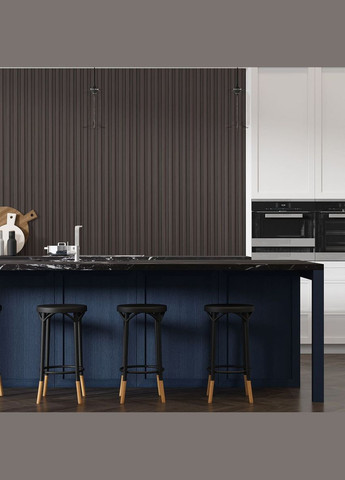 Декоративная стеновая рейка 160*23*3000мм (D) SW00001537 Темно-коричневая Sticker Wall (298473216)