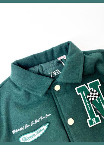 Зеленая демисезонная куртка 98 см зеленый артикул л1008 Zara