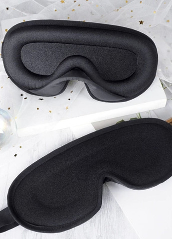 Маска для сну Sleep Eye Універсальна м'яка пов'язка для жінок та чоловіків без тиску на очі Беруші у комплекті Чорна UTM (279398658)