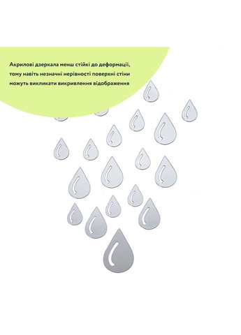 Дзеркальний декор акриловий самоклеючий Краплі срібло,20шт (D) StickerWall-SW-00002492 Sticker Wall (370563812)