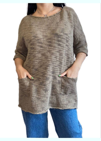 Кавовий демісезонний светр Wool & Cashmere
