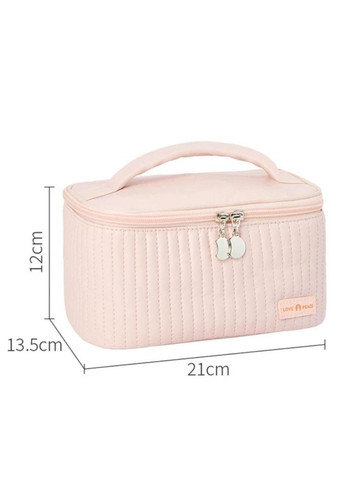 Косметичка зі штучної шкіри, дорожній органайзер для косметики Рожева No Brand (299871222)