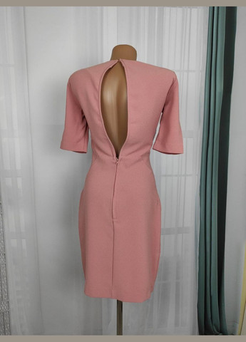 Розовое повседневный, кэжуал, вечернее платье приталенное на молнии сзади для женщины 0429942006 H&M однотонное