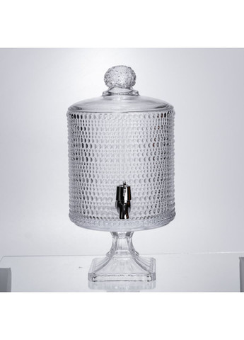 Лимонадниця з краном на підставці скляна 4.5 л лимонадник 39 см прозорий HP-19-3045-9 Yiwu (369446666)