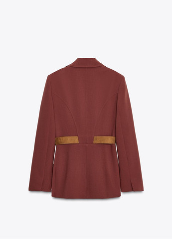 Бордовый женский жакет Zara однотонный - демисезонный