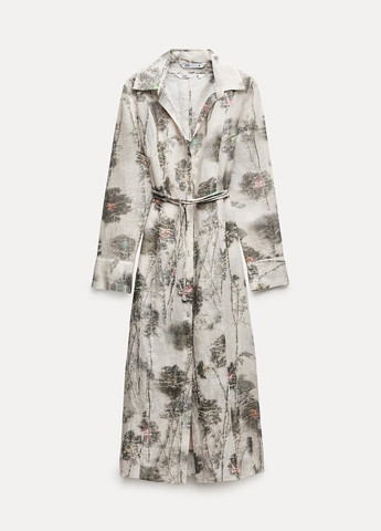 Молочна повсякденний сукня Zara з абстрактним візерунком