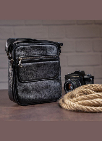 Сумка чоловіча зерниста 14704 Чорна Vintage (300171333)