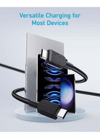 Кабель 310 USB-C to USB-C - 0.9m 240W Nylon Black (6962728) Anker (360394428)