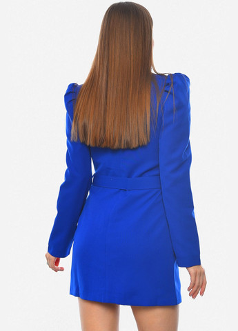 Синя джинсова сукня-піджак жіноча однотонна синього кольору а-силует Let's Shop однотонна