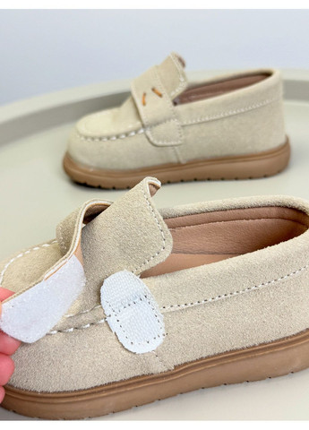 Бежевые туфли детские бежевые 1580 на липучке No Brand