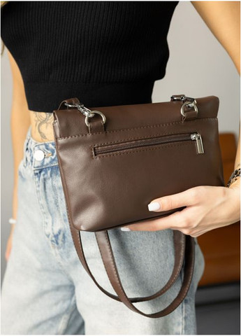 Жіноча сумка кросбоді з екошкіри Шоколадна (1133023417) Sambag (360965540)