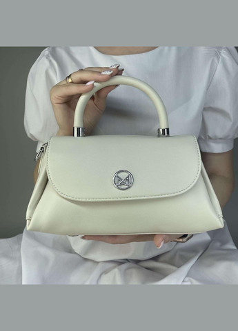 Жіноча сумка з однією ручкою і плечовим ременем з екошкіри молочного кольору Alex&Mia (324114023)