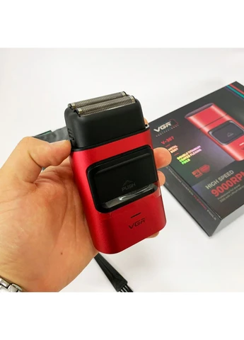 Електробритва-шейвер для бороди та обличчя VGR V-307 RED металевий корпус No Brand (385225418)