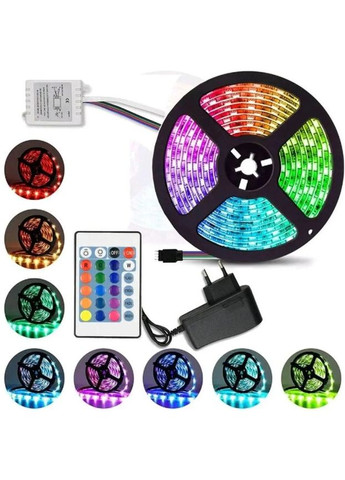 Світлодіодна LED стрічка 5м RGB 3528 у силіконі з пультом 500×1×0,4 см (1756374621) No Brand (330579006)