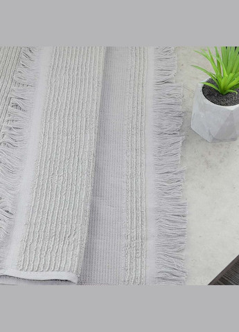 GM Textile набор махровых полотенец с бахромой 2шт 50x90см, 70x140см люкс качества 450г/м2 () серый производство -