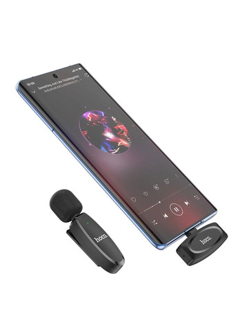 Бездротова мікрофонна система L15 Type-C Crystal lavalier wireless digital microphone Black Hoco (372990427)