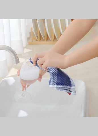 Набор 6в1 кухонных полотенец No Brand серо-синий