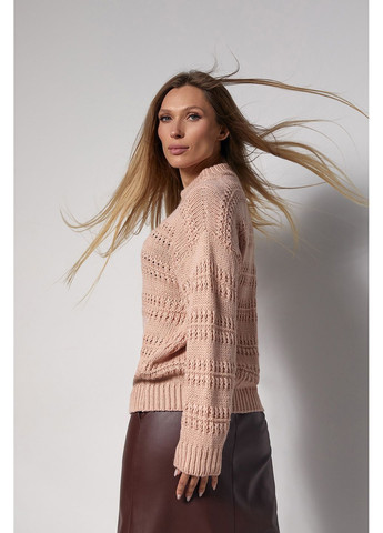 Персиковий светр з натуральної вовни 2756 Triko Bakh
