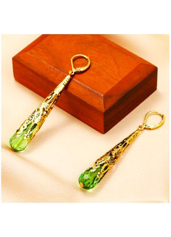 Сережки біжутерія підвіски Зелені камінці No Brand (361080995)