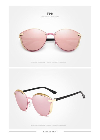 Жіночі сонцезахисні окуляри Котяче око з поляризованими лінзами N7824 DESIGN Рожевий KINGSEVEN (299332653)