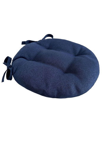 Подушка на табурет рогожка Ø 40х8 см темно-синій No Brand (324828599)