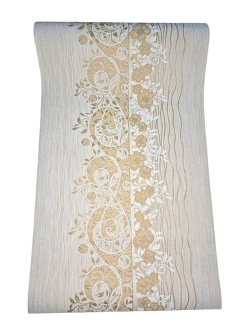 Шпалери вінілові 10.05×0.53 м Слов’янські шпалери 5763-05, бежеві без підбору в спальню, вітальню, коридор, зал Слов'янські шпалери (340275301)