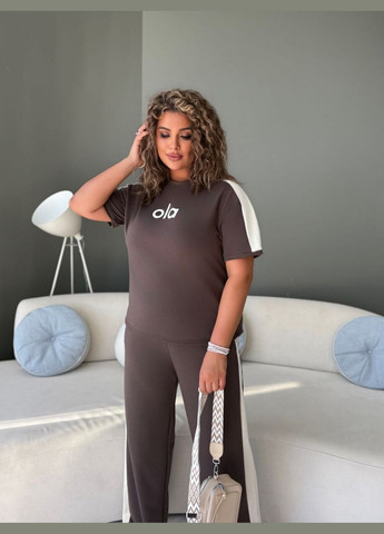 Легкий повсякденний костюм коричневого кольору 33726 Fashion (340918258)