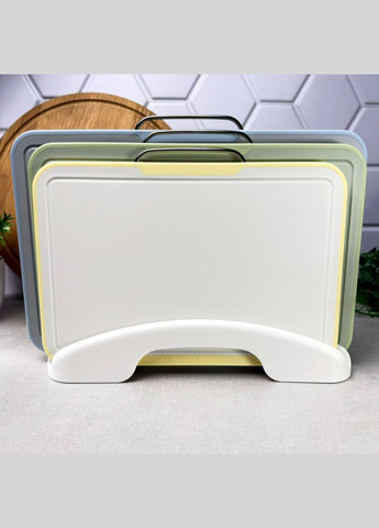 Набір обробних кухонних дошок на підставці 4 предмети Скоба No Brand (311224225)