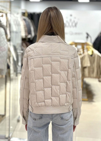 Молочная демисезонная женская куртка cream white CHANEVIA