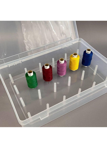 Пластиковый органайзер для нитей, на 24 катушки 6,3х19х27 см – прозрачный Plus-plus (354797974)