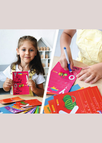 Гра з маркером "Пиши і витирай. Букви і слова" VT501013 (укр) Vladi toys (301790297)
