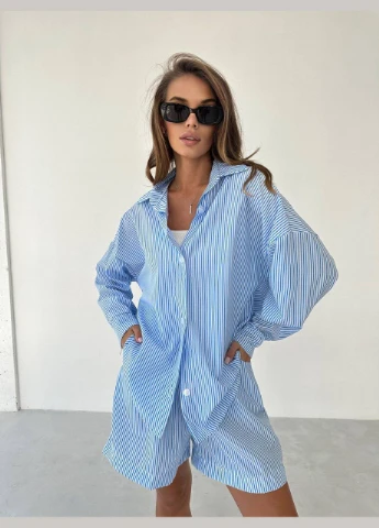 Хлопковый летний костюм с топом в полоску Fashion (333036681)