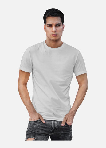 Серая футболка мужская базовая из натурального хлопка с коротким рукавом Mishe Basic
