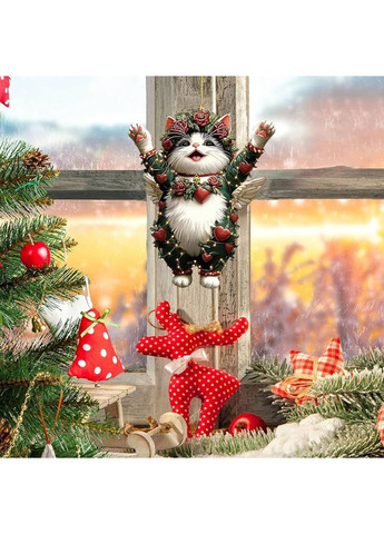 Мила акрилова ялинкова прикраса «Різвяний Любокіт Святковий» — витончена прикраса окраса вашої ялинки, дому, офісу, 2D (плоска) No Brand (370625882)