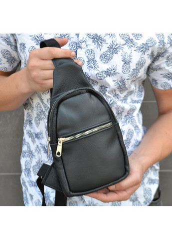 Сумка слінг із натуральної шкіри, Шкіряний слінг сумка. Срібні замки Модель: 57649 No Brand (372017444)