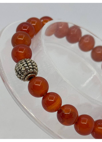 Браслет з сердоліку 8 мм 18 см Коричневий No Brand (363829806)