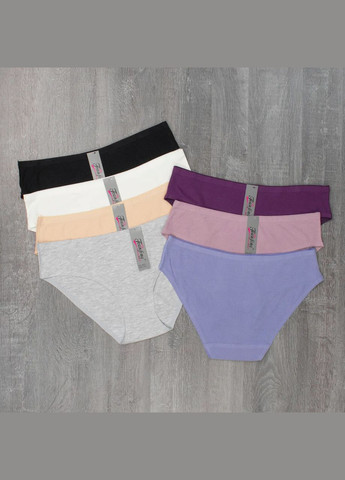 Набір жіночих безшовних трусиків сліп у рубчік 7 шт No Brand Сліп (315723378)