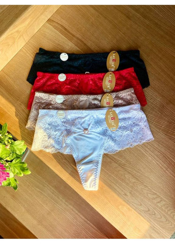 Стринги из микрофибры и цветочного кружева Lavolle Стрінги (360804729)