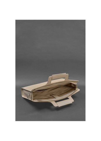 Сумка жіноча шкіряна через плече для ноутбука та документів світло-бежева BlankNote (302008068)