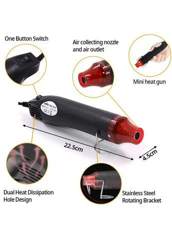 Термопистолет горячего воздуха 300 Вт. No Brand (302242197)