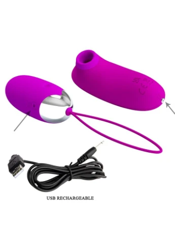 Комплект з віброяйця і вакуумного стимулятора ORTHUS Multifunctional 2 in 1, BI-014901W Pretty Love (383105503)