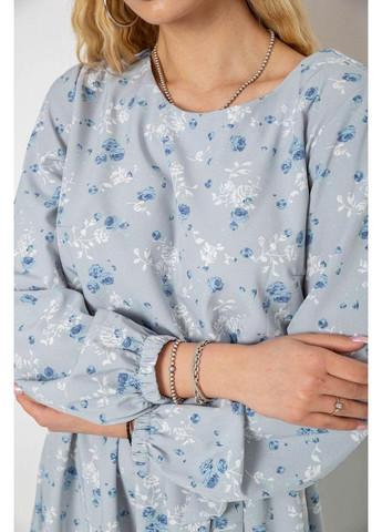 Сіро-голубий плаття з принтом софт, колір сіро-блакитний, 214r0226-4 Ager