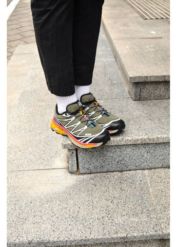 КРОССОВКИ ЖЕНСКИЕ SALOMON XT-6 GREY RED YELLOW САЛОМОН XT-6 No Brand серые демисезоны (368868391)