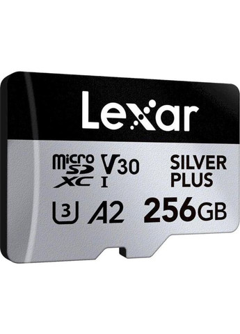 Карта памяти 256 GB microSDXC Professional Silver Plus UHS-I U3 V30 A2 Class 10 (LMSSIPL256G-BNANG) Lexar (362668544)