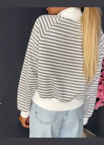 Серый женский свитшот с молнией Україна полоска молния (347509153)