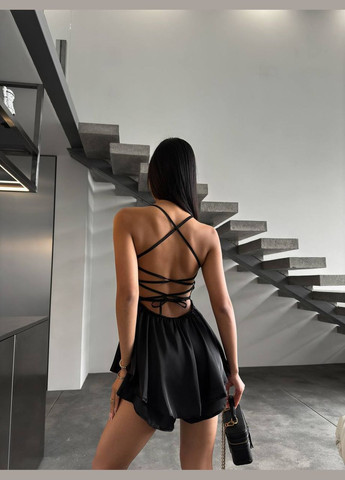 Комбинезон INLABEL однотонный чёрный кэжуал