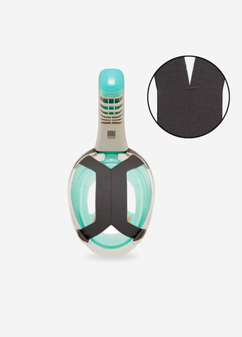 Повнолицьова Маска для Плавання, Пірнання, Снорклінгу М'яка Носова Частина Easybreath 900 S/M Білий Subea (336550128)