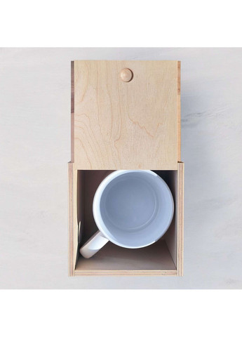 Чашка "Любовь - не можешь встать рано", Белый, украинский, Деревянная подарочная коробка, 425 мл BeriDari (360429234)